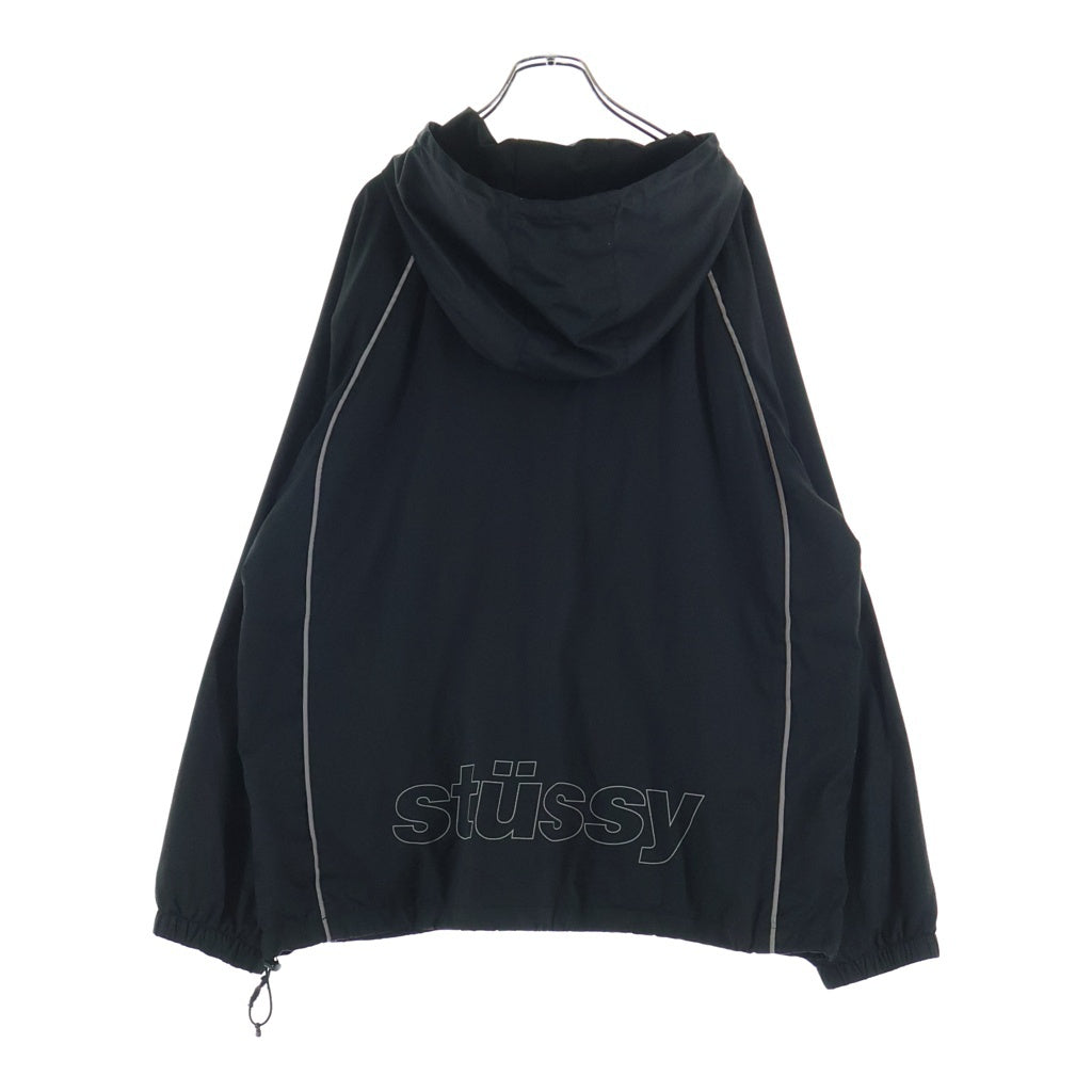 STUSSY(ステューシー) フロントロゴ刺繍ジャケット アノラックジャケット ブラック