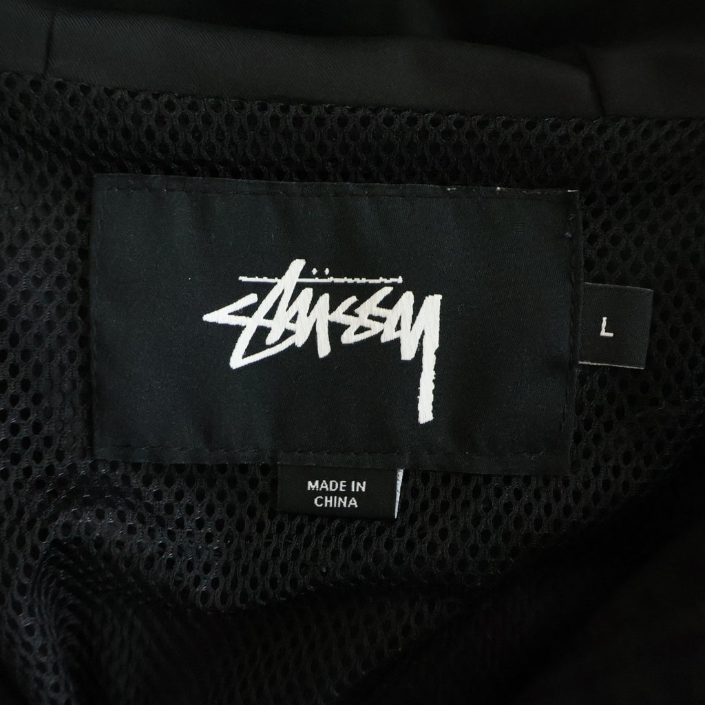STUSSY(ステューシー) フロントロゴ刺繍ジャケット アノラックジャケット ブラック