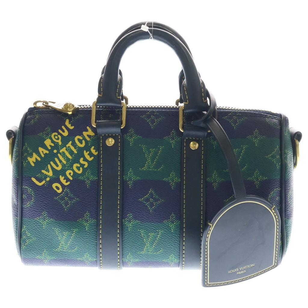 LOUIS VUITTON(ルイヴィトン) キーポル バンドリエール 25M ブルーストライプ 2WAYバッグ M25786 ブルー レディース