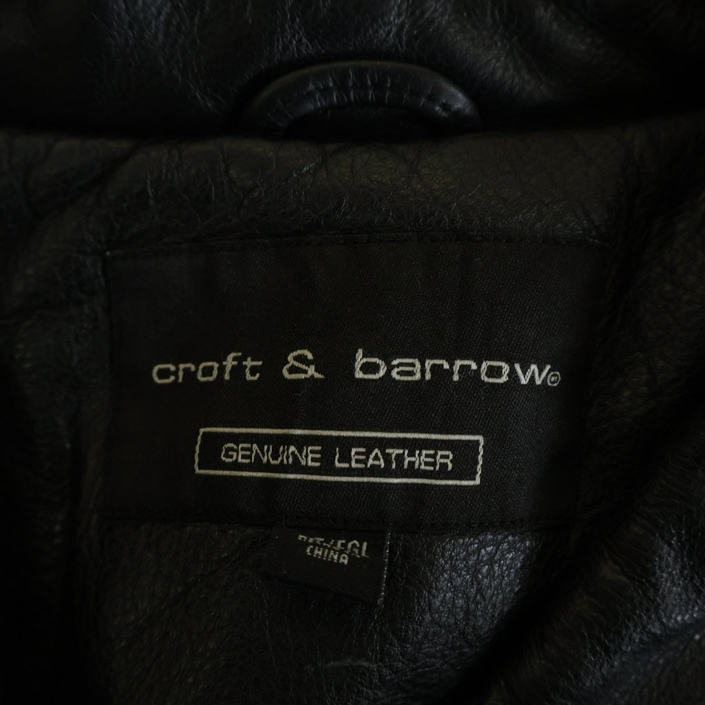 NO BRAND(ノーブランド) Croft&Barrow ジップアップ レザージャケット ブラック