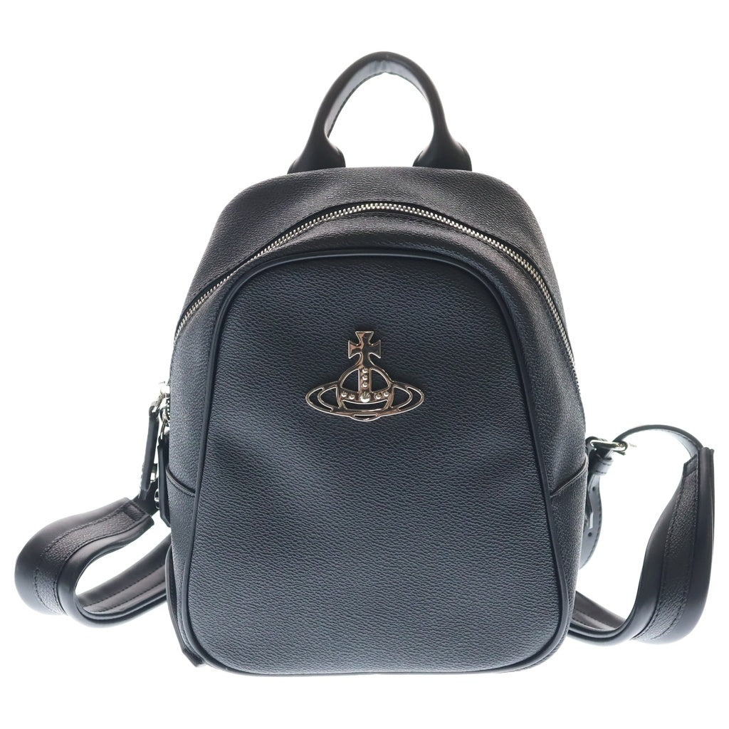 Vivienne Westwood(ヴィヴィアンウエストウッド) ANNIE MINI BACKPACK フロントロゴ付きリュックサック バッグ ブラック レディース