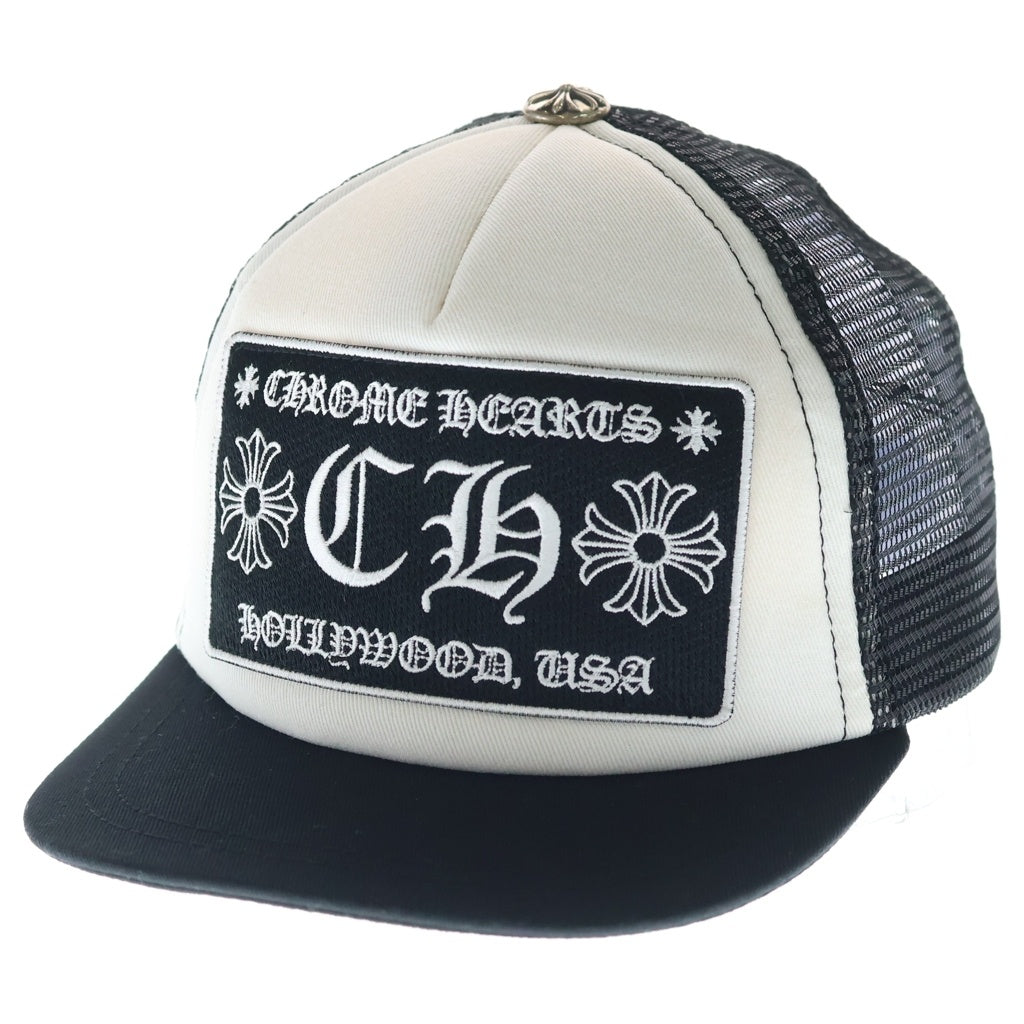 CHROME HEARTS(クロムハーツ) TRUCKER CAP トラッカーキャップ CHパッチクロスボール付メッシュキャップ 帽子 ブラック/ホワイト