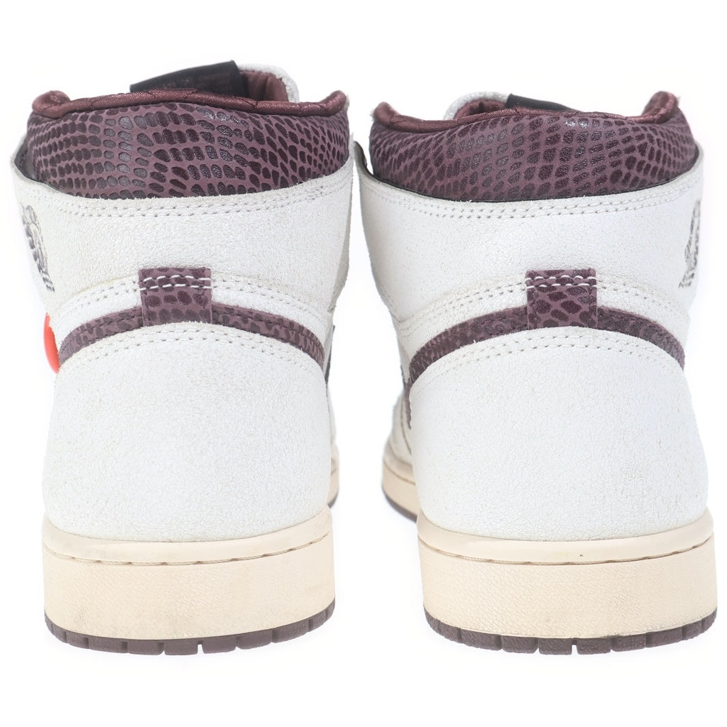 NIKE(ナイキ) ×A MA MANIERE AIR JORDAN 1 DO7097-100 アママニエール エアジョーダン1 レトロ ハイカットスニーカー US9.5/27.5cm ホワイト/ブラウン