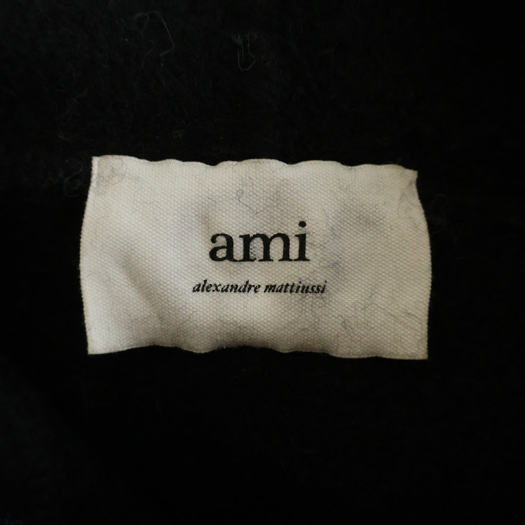 AMI Alexandre Mattiussi(アミアレクサンドルマテュッシ) AMI DE COEUR KNIT HOODIE ウールニットフーディー パーカー UKS802.018 ブラック