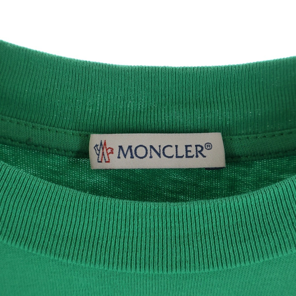 MONCLER(モンクレール) 23SS ブランド刺繍半袖Tシャツ 半袖カットソー I10918C00029 8390T グリーン