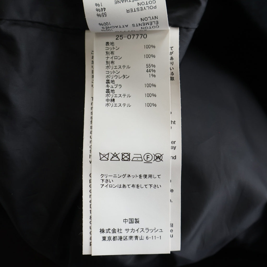 Sacai(サカイ) ×WTAPS 25SS Women's Cotton Back Satin x Nylon Twill Jacket コットンバック サテンナイロン ツイルブルゾンジャケット ブラック 25-07770