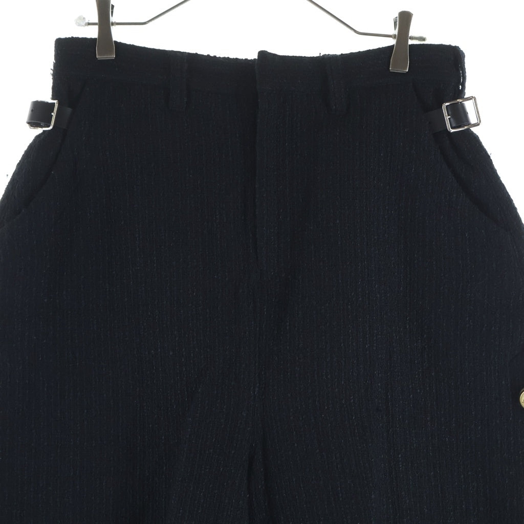 ANREALAGE(アンリアレイジ) BUTTON TWEED SHORTS ボタンツイードショーツ ハーフパンツ ブラック