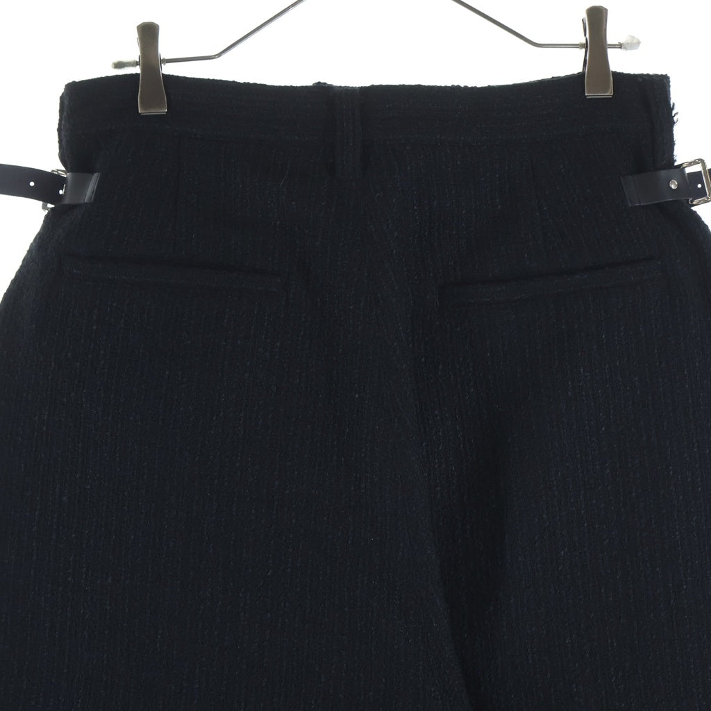 ANREALAGE(アンリアレイジ) BUTTON TWEED SHORTS ボタンツイードショーツ ハーフパンツ ブラック