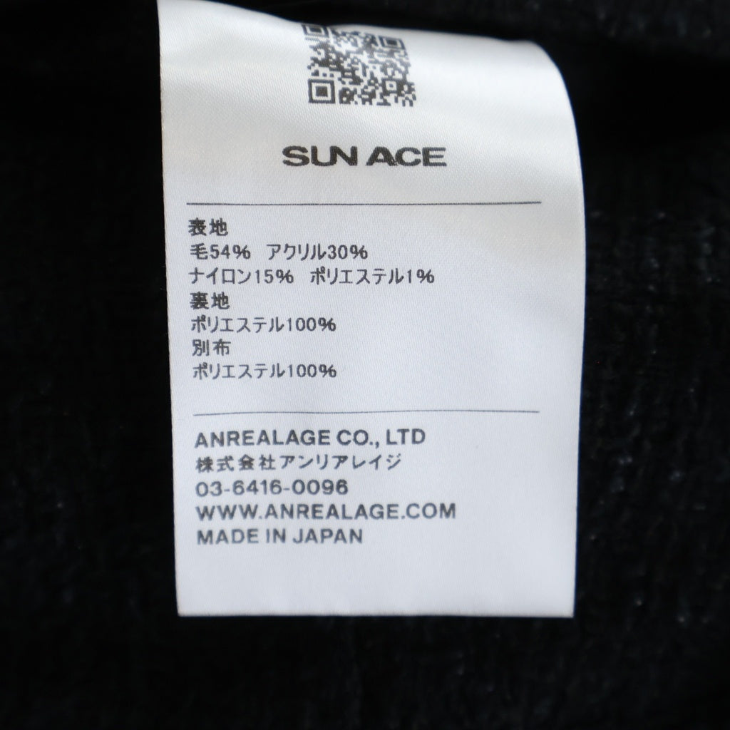 ANREALAGE(アンリアレイジ) BUTTON TWEED SHORTS ボタンツイードショーツ ハーフパンツ ブラック
