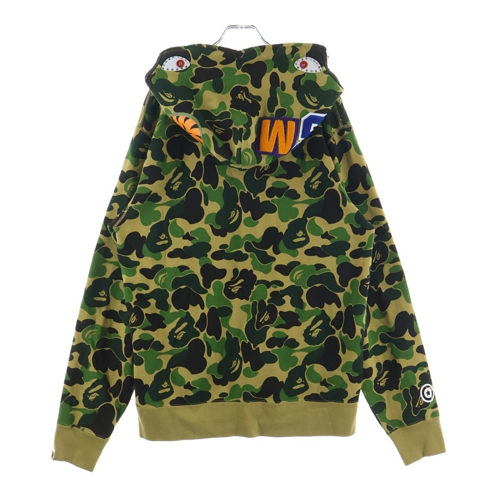 A BATHING APE(アベイシングエイプ) CAMO SHARK FULL ZIP HOODIE カモシャーク フルジップフーディ パーカー カーキ 001ZPL301008M