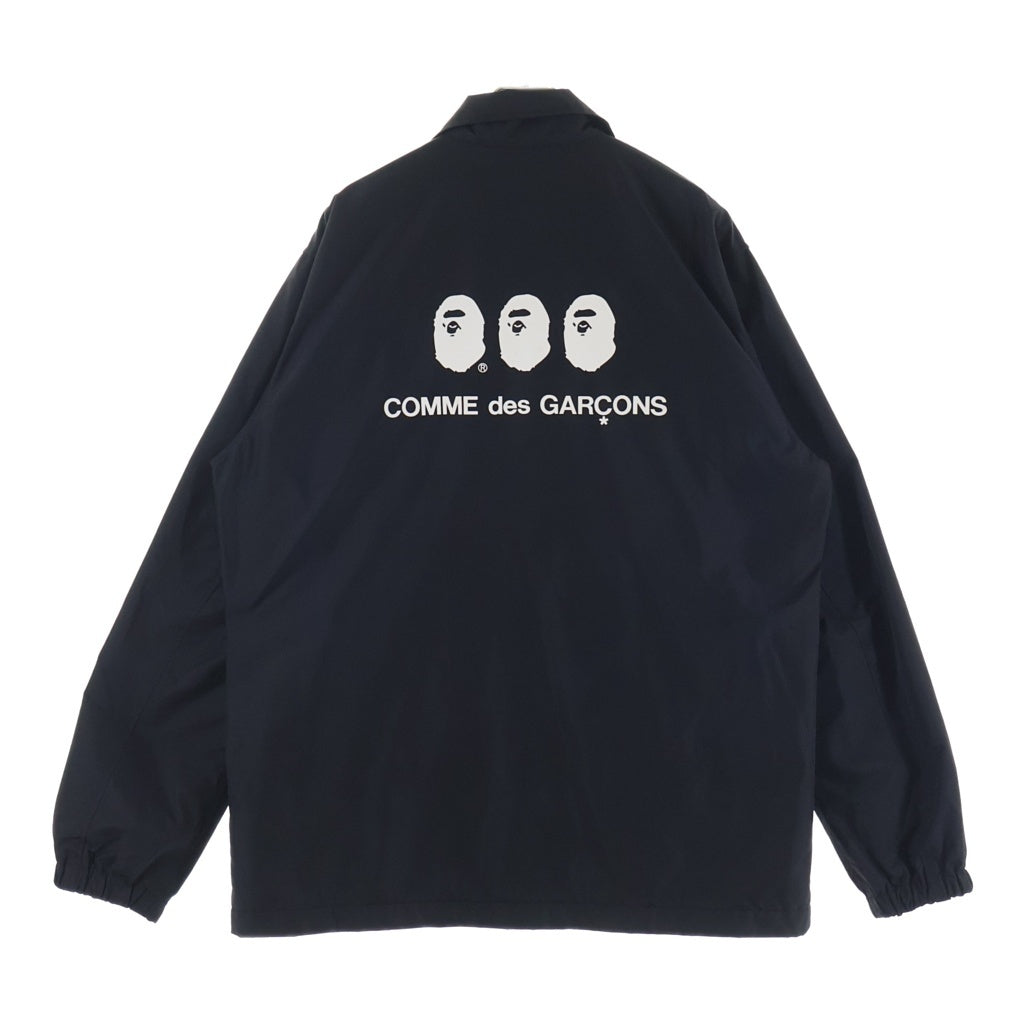 A BATHING APE(アベイシングエイプ) ×COMME des GARONS BACK PRINT COACH JACKET コムデギャルソン バックプリント コーチジャケット ブラック 001LJG721915X