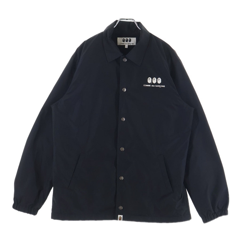 A BATHING APE(アベイシングエイプ) ×COMME des GARONS BACK PRINT COACH JACKET コムデギャルソン バックプリント コーチジャケット ブラック 001LJG721915X