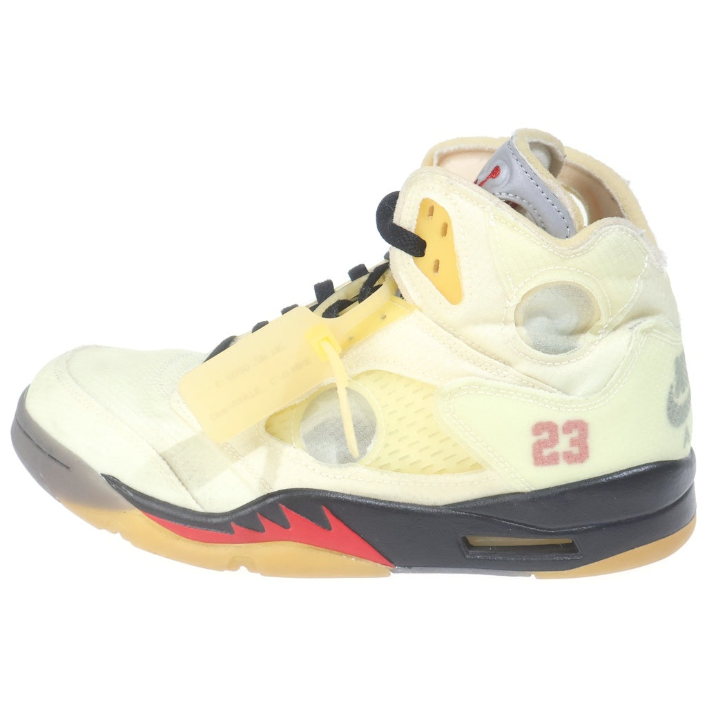 NIKE(ナイキ) ×OFF-WHITE AIR JORDAN 5 RETRO SP SAIL DH8565-100 オフホワイト エアジョーダン5 レトロ セイル ハイカットスニーカー アイボリー US9.5/27.5cm