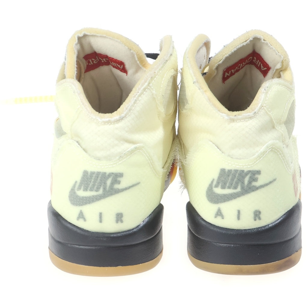 NIKE(ナイキ) ×OFF-WHITE AIR JORDAN 5 RETRO SP SAIL DH8565-100 オフホワイト エアジョーダン5 レトロ セイル ハイカットスニーカー アイボリー US9.5/27.5cm