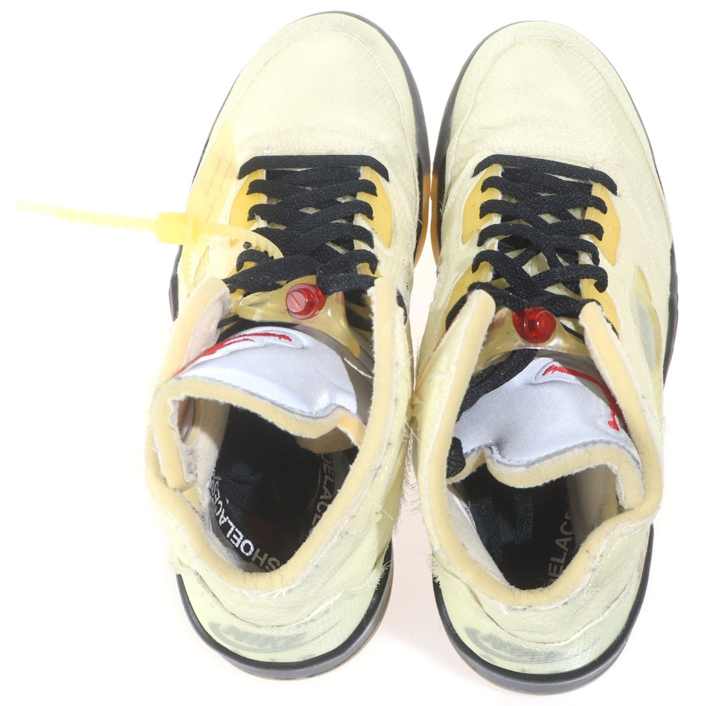 NIKE(ナイキ) ×OFF-WHITE AIR JORDAN 5 RETRO SP SAIL DH8565-100 オフホワイト エアジョーダン5 レトロ セイル ハイカットスニーカー アイボリー US9.5/27.5cm
