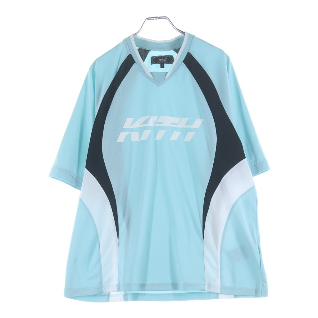 KITH(キス) Otto Mesh Chase Jersey フロントロゴ メッシュゲームシャツ 半袖Tシャツカットソー ブルー 26-073-060-0001-2-0