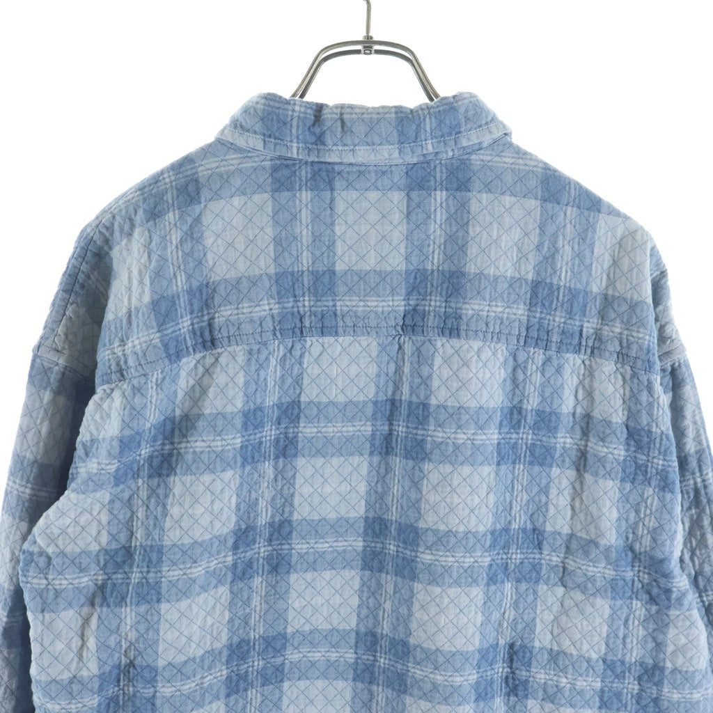 KITH(キス) Washed Indigo Plaid Henson Shirt コットン チェック キルティング加工 長袖シャツ ブルー 26-050-060-0004-2-0