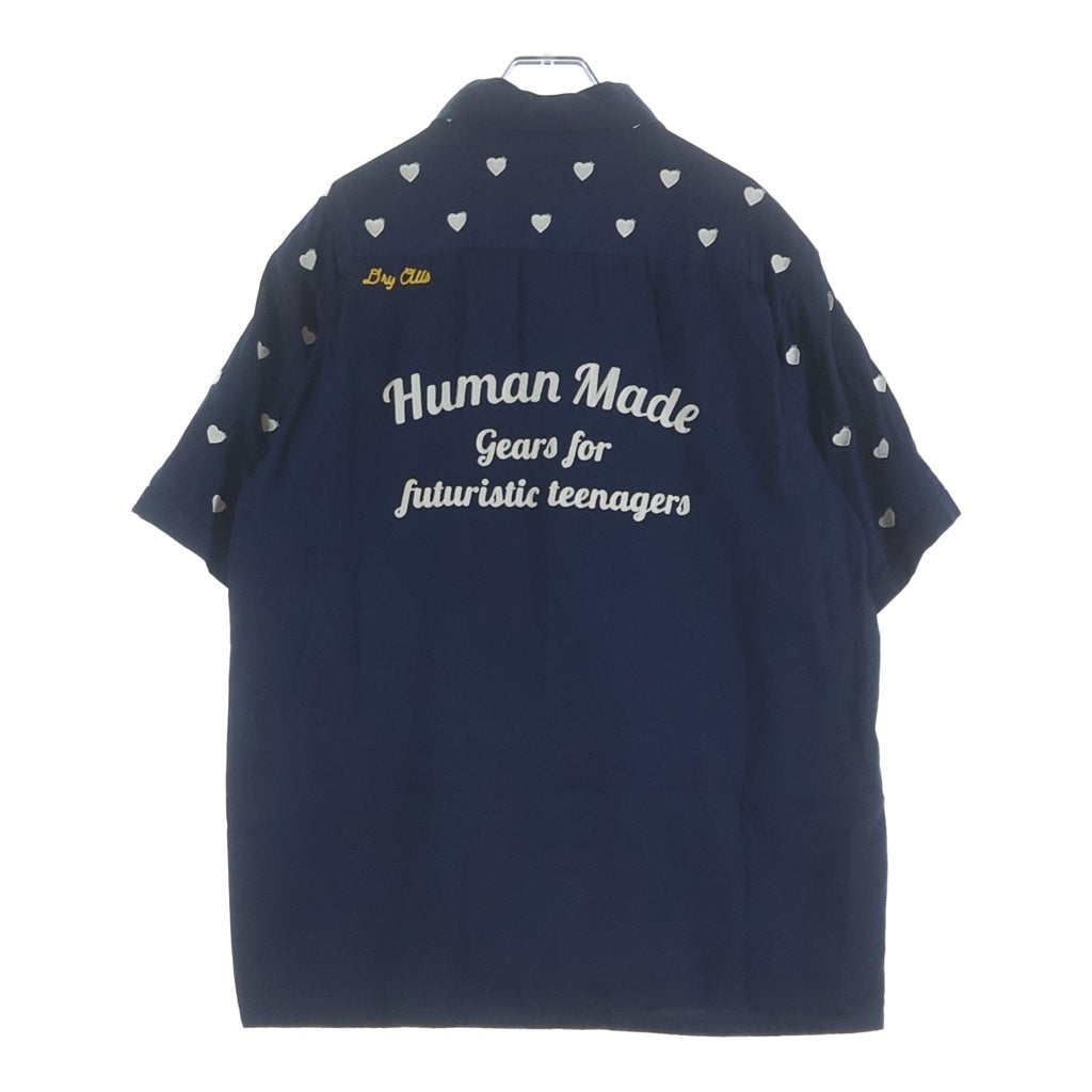 HUMAN MADE(ヒューマンメイド) 22SS Embroidery Shirt エンブロイダリーシャツ 半袖シャツ ネイビー