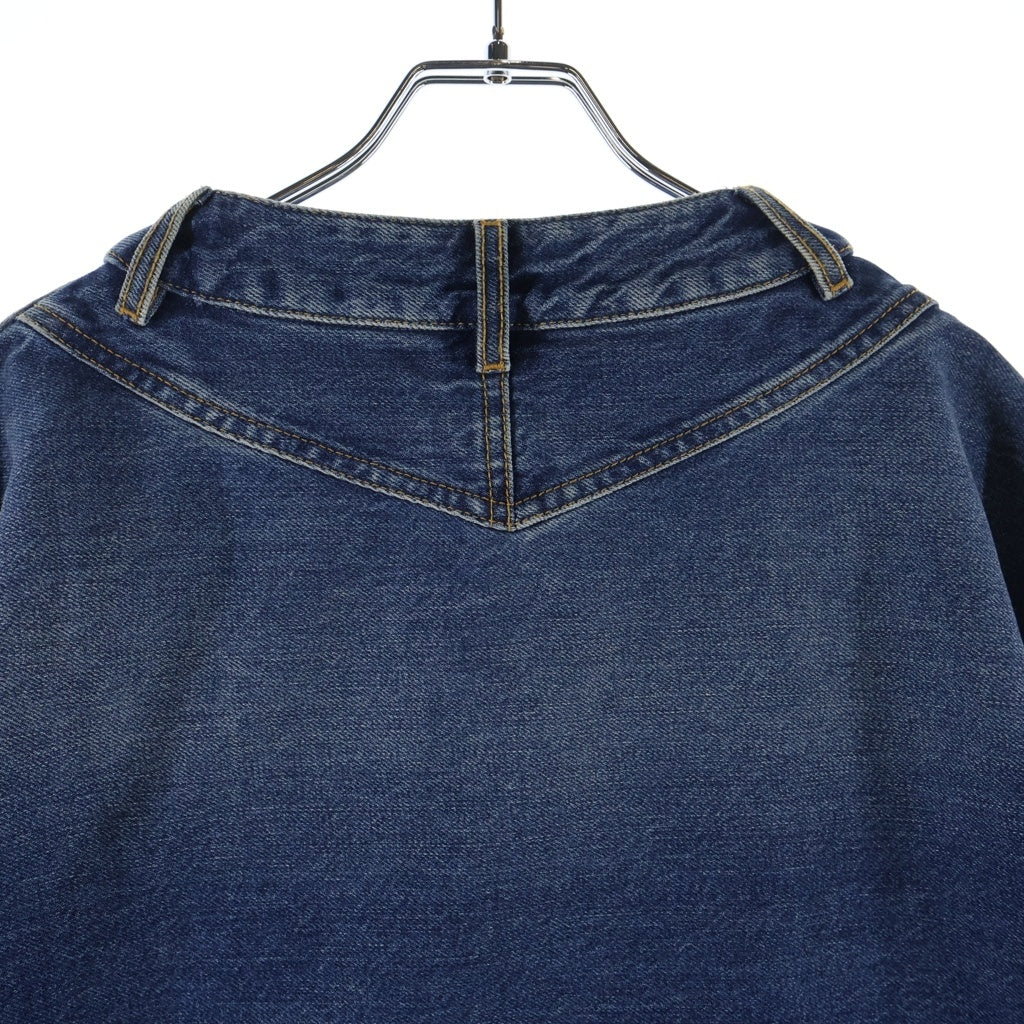CHANEL(シャネル) 24SS ラインストーン CCボタン ウォッシュドデニム ブラウス インディゴ P76797V69116 レディース