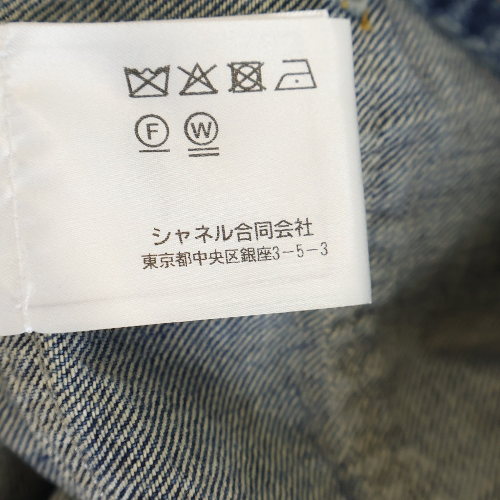 CHANEL(シャネル) 24SS ラインストーン CCボタン ウォッシュドデニム ブラウス インディゴ P76797V69116 レディース