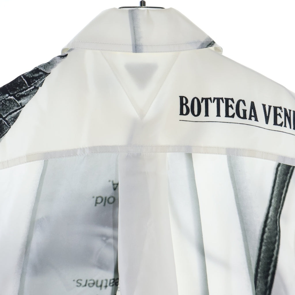 BOTTEGA VENETA(ボッテガヴェネタ) Letter Graphic Silk Shirt レターグラフィック シルクシャツ ホワイト 823056 V5MT0 レディース