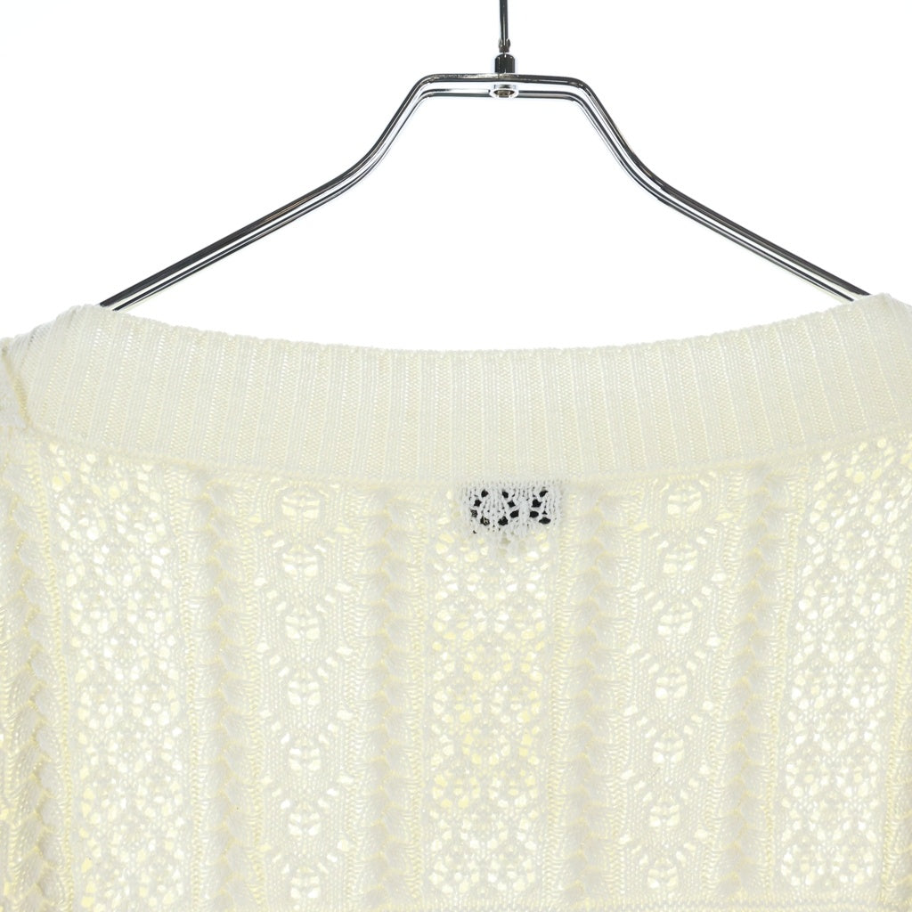 CHANEL(シャネル) 24SS ココマーク ココビーチ ニット 半袖ニットセーター ホワイト P76924K11083 レディース