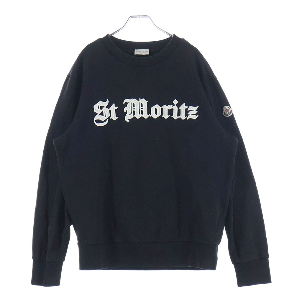 MONCLER(モンクレール) 22AW ST MORIS PATCH CREWSWEAT ロゴワッペン クルーネック スウェット トレーナー ブラック H20918G00023