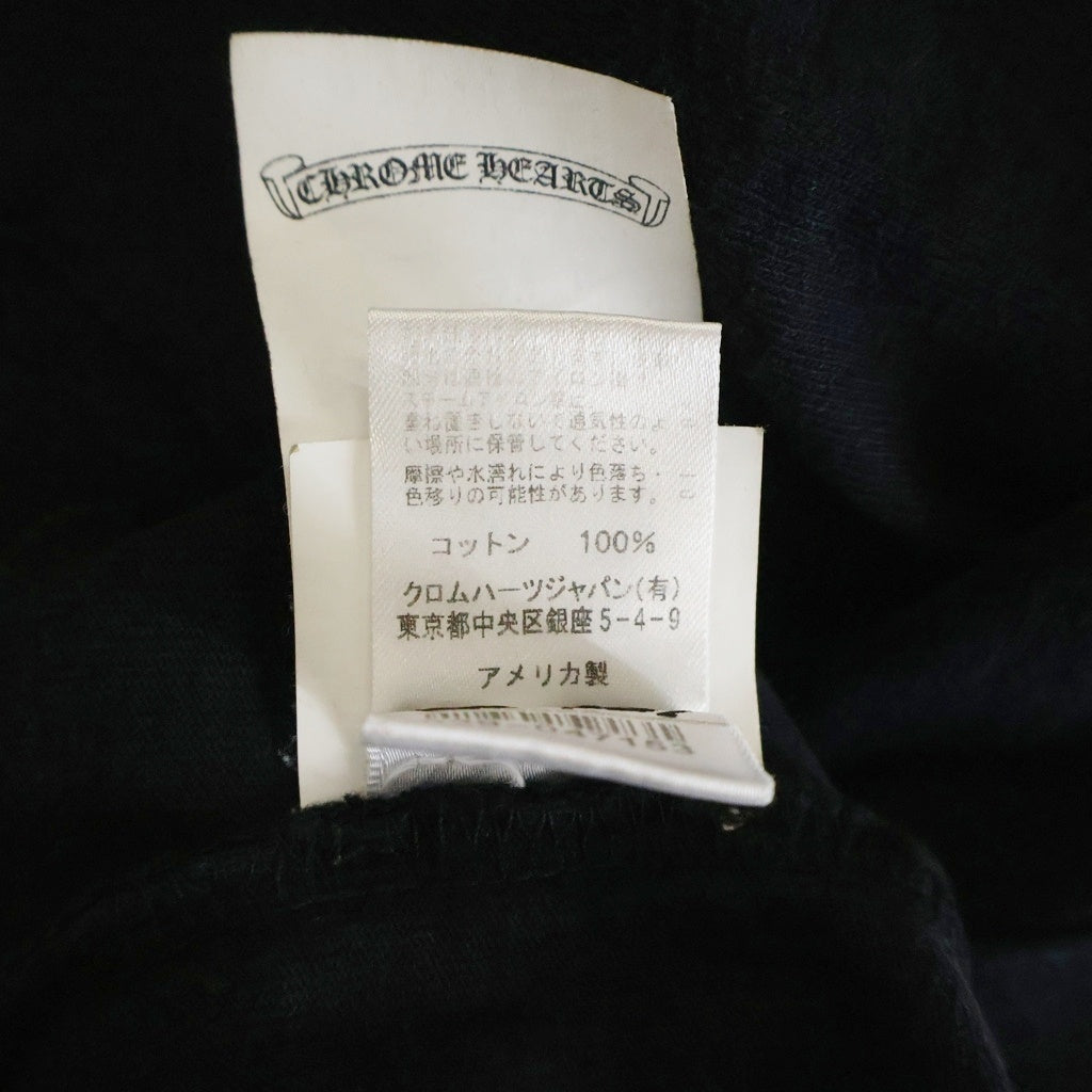 CHROME HEARTS(クロムハーツ) Y NOT Vertical Logo Cross Embroidery ワイノット ロゴ刺繍 ポケット半袖Tシャツカットソー ブラック