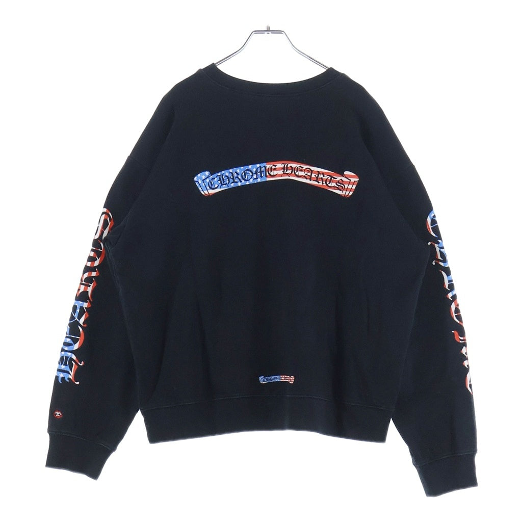 CHROME HEARTS(クロムハーツ) ×Matty Boy America Crewneck Sweatshirt マッティボーイ ロゴプリント クルーネック スウェットトレーナー ブラック