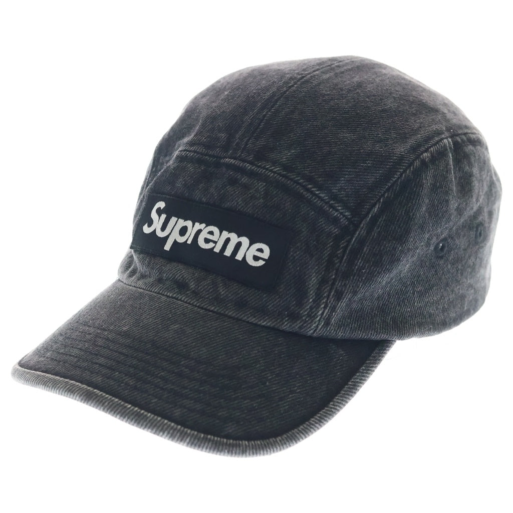 SUPREME(シュプリーム) 24SS Coated Denim Camp Cap デニム キャンプキャップ 帽子 ブラック