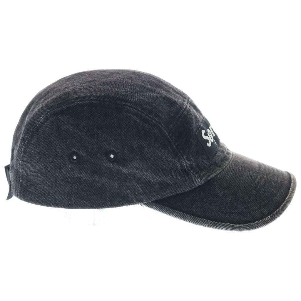 SUPREME(シュプリーム) 24SS Coated Denim Camp Cap デニム キャンプキャップ 帽子 ブラック