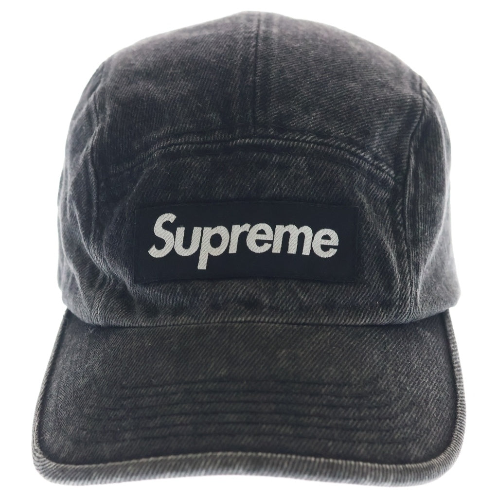 SUPREME(シュプリーム) 24SS Coated Denim Camp Cap デニム キャンプキャップ 帽子 ブラック