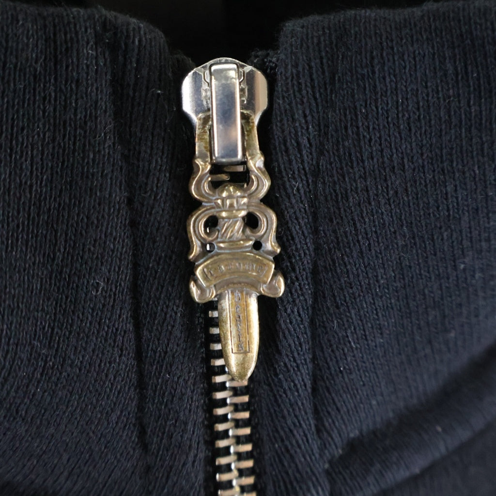CHROME HEARTS(クロムハーツ) Y NOT SLO RIDE ロゴ刺繍 ハーフジップスウェット トレーナー ブラック