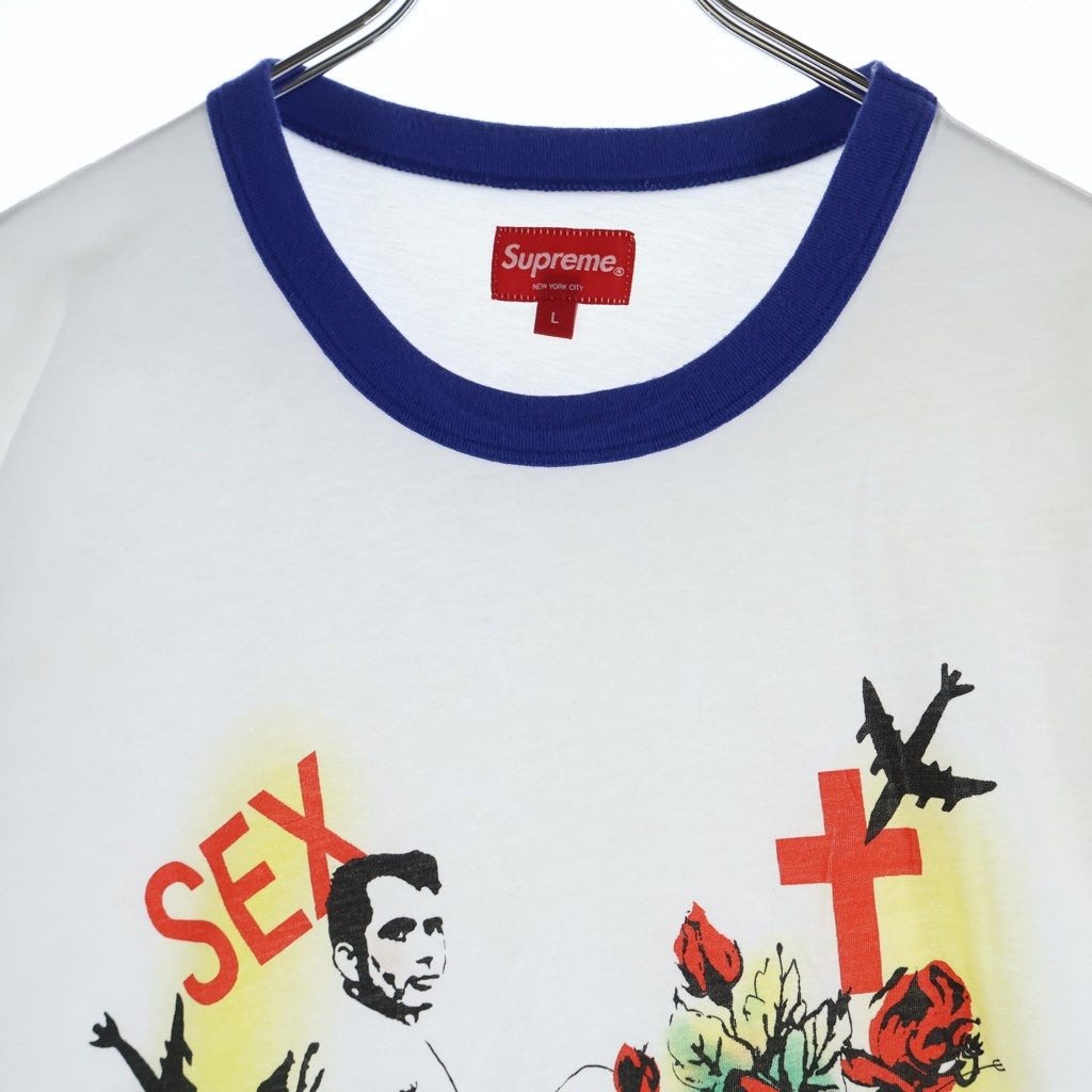 SUPREME(シュプリーム) 23SS Sex in Heaven Ringer Tee セックスインヘブン リンガーTシャツ 半袖カットソー ホワイト
