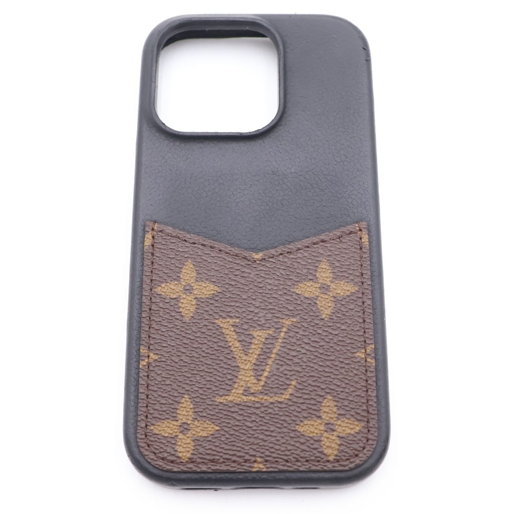 LOUIS VUITTON(ルイヴィトン) モノグラム バンパー iPhone16 Pro レザー アイフォンケース スマホケース ブラウン/ブラック M12551