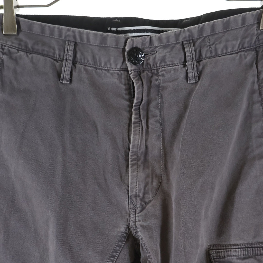 STONE ISLAND(ストーンアイランド) Straight-Leg Cargo Trousers ロゴワッペン カーゴパンツ パープル 741530504 741530504