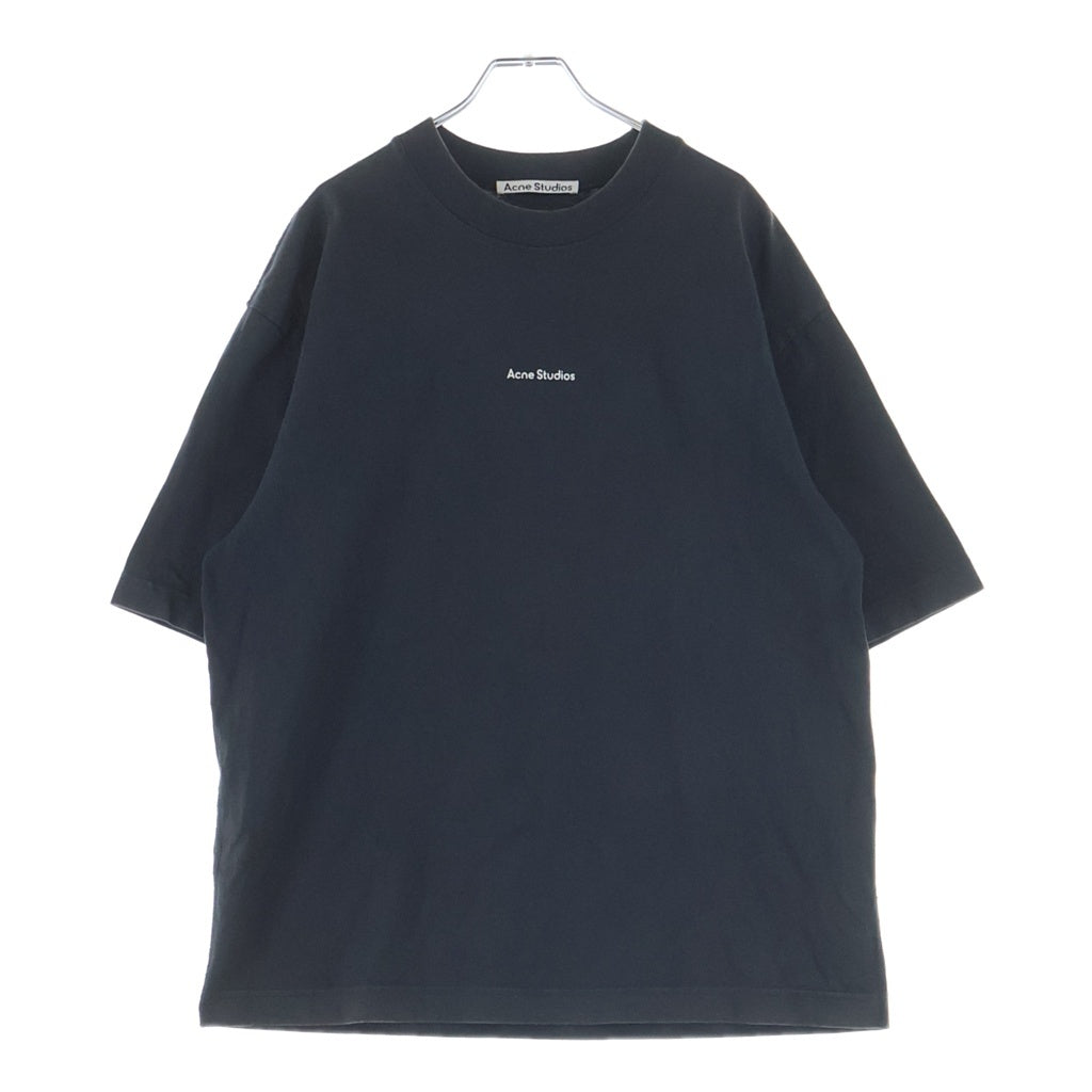 Acne Studios(アクネ ストゥディオズ) リラックスフィット スタンプロゴ 半袖Tシャツカットソー ブラック FN-MIN-TSHI000353