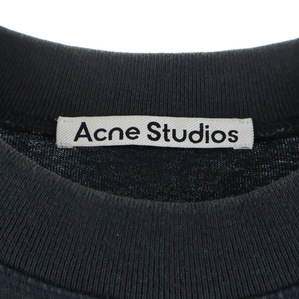 Acne Studios(アクネ ストゥディオズ) リラックスフィット スタンプロゴ 半袖Tシャツカットソー ブラック FN-MIN-TSHI000353