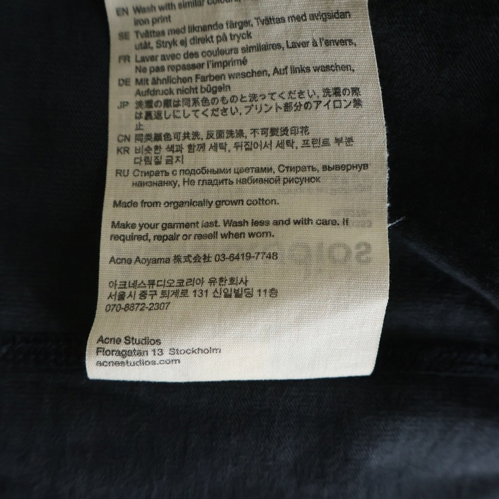 Acne Studios(アクネ ストゥディオズ) リラックスフィット スタンプロゴ 半袖Tシャツカットソー ブラック FN-MIN-TSHI000353