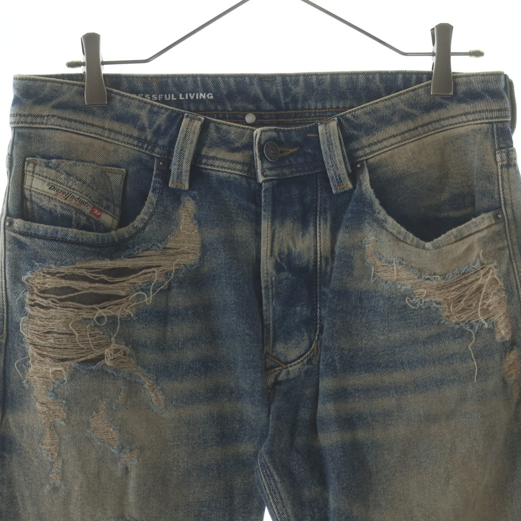 DIESEL(ディーゼル) 1985 LARKEE ダメージ加工 レギュラーフィット ストレートデニムパンツ インディゴ 00C06P 00C06P