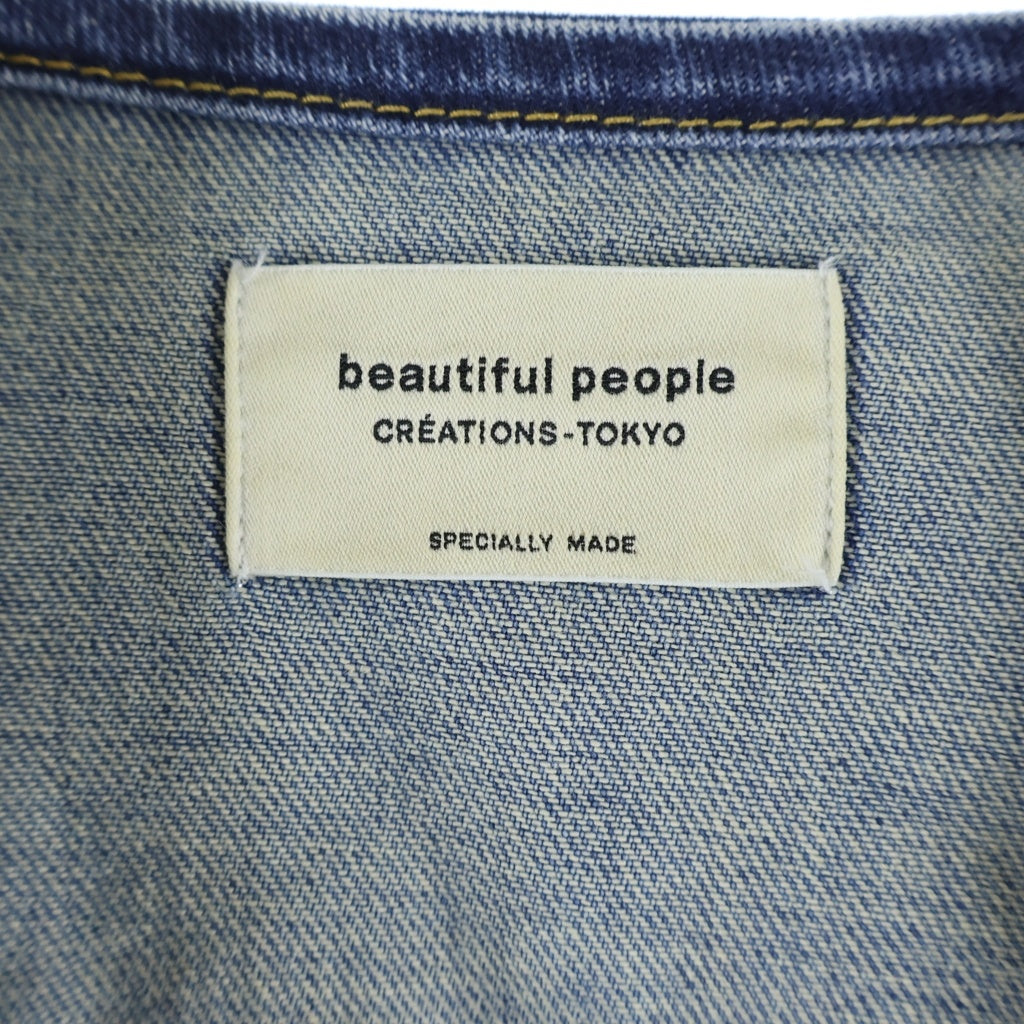 beautiful people(ビューティフルピープル) ダブルエンドセルビッジ デニムブルゾンジャケット インディゴ 1626102026