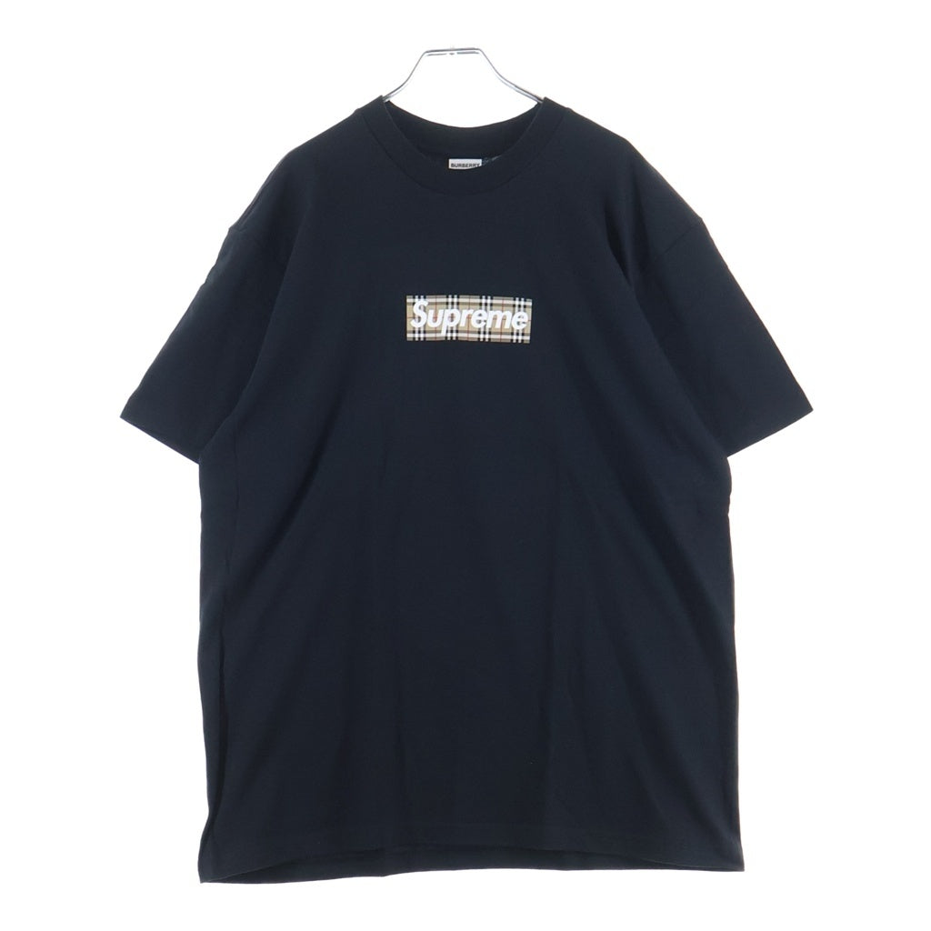 SUPREME(シュプリーム) 22SS ×BURBERRY Box Logo Tee バーバリー ボックスロゴ クルーネック 半袖Tシャツ カットソー ブラック