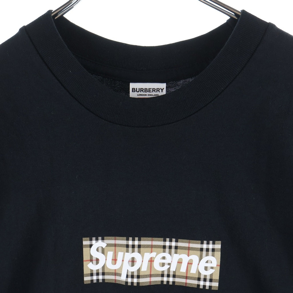 SUPREME(シュプリーム) 22SS ×BURBERRY Box Logo Tee バーバリー ボックスロゴ クルーネック 半袖Tシャツ カットソー ブラック