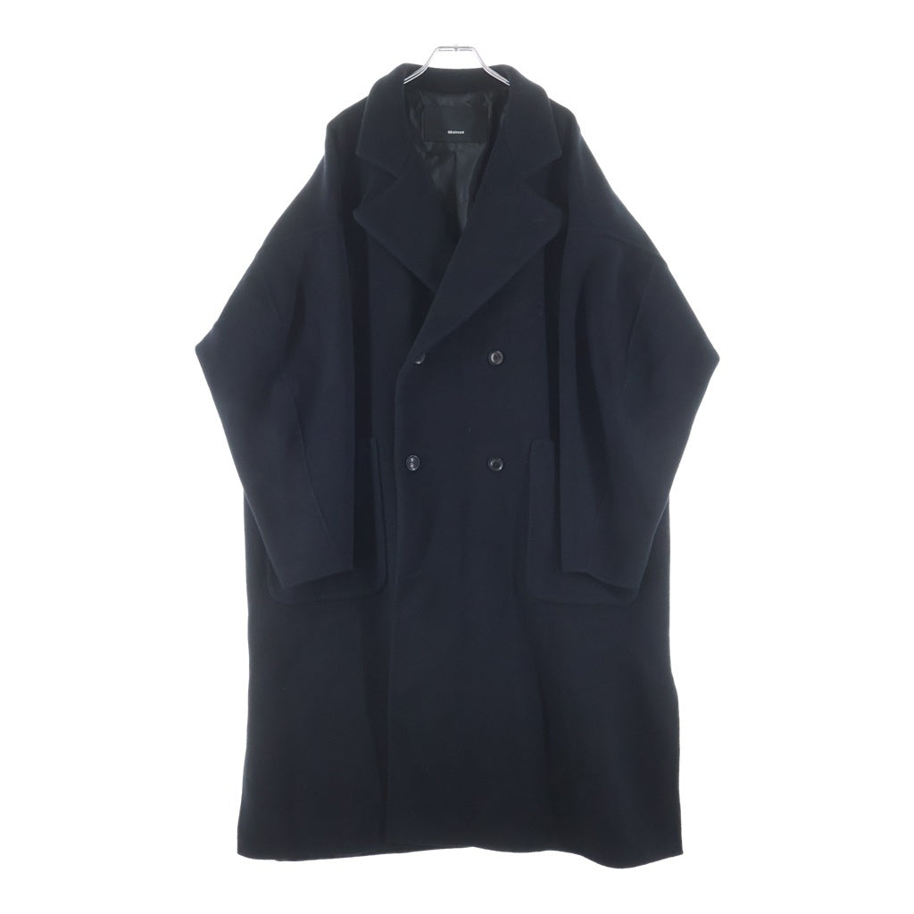 08sircus(ゼロエイトサーカス) Beaver Double Face Rever Over Coat ビーバーダブルフェイスリバーオーバーコート ブラック S23AW-OT10