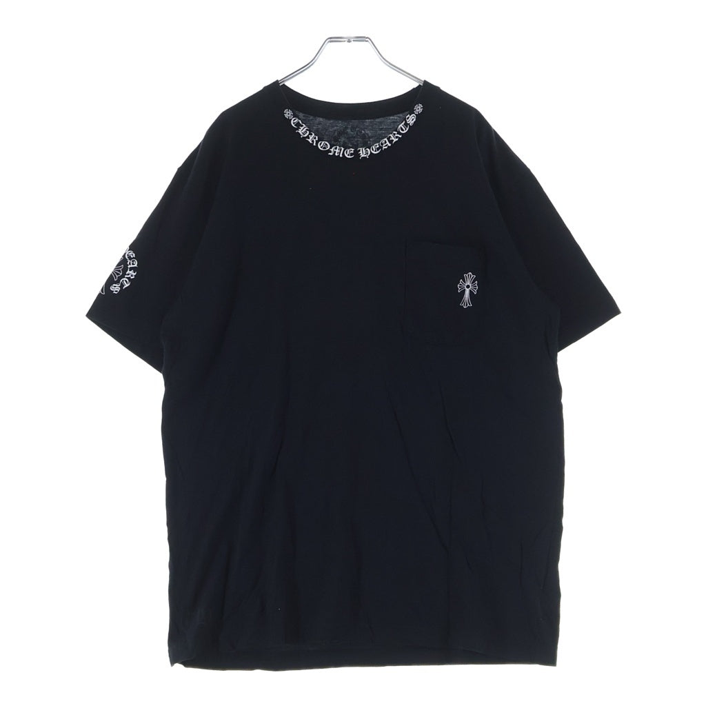 CHROME HEARTS(クロムハーツ) NECK LOGO BACK CRS S/S TEE ネックロゴ バッククロス プリント 半袖Tシャツ カットソー ブ