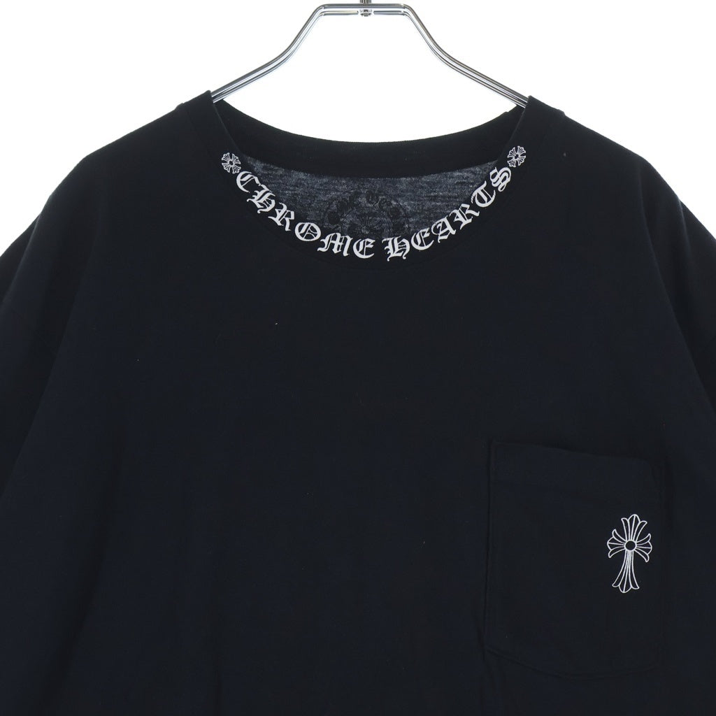 CHROME HEARTS(クロムハーツ) NECK LOGO BACK CRS S/S TEE ネックロゴ バッククロス プリント 半袖Tシャツ カットソー ブ