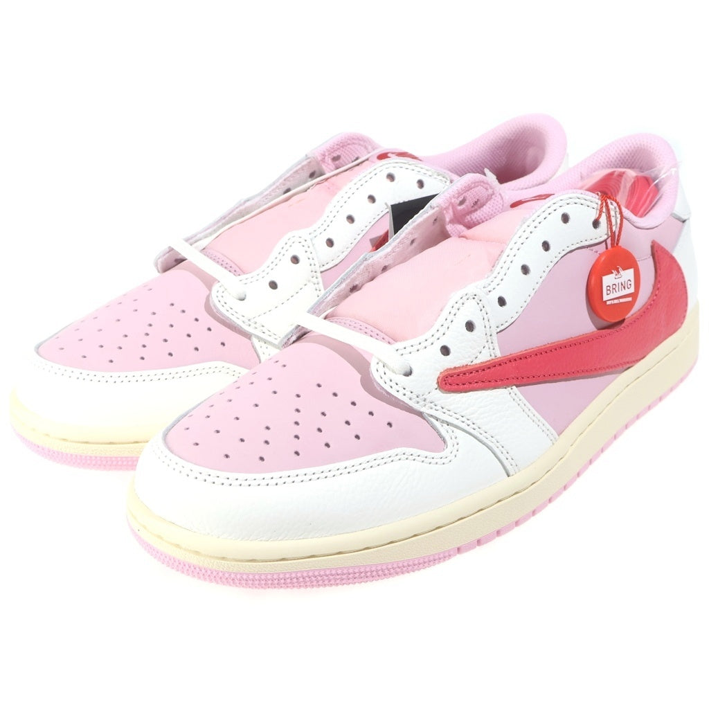 NIKE(ナイキ) ×Travis Scott AIR JORDAN 1 RETRO LOW Sail Tropical Pink エアジョーダン1 レトロ OG セイル トロピカルピンク ローカットスニーカー US10.5/28.5cm IQ7604-101