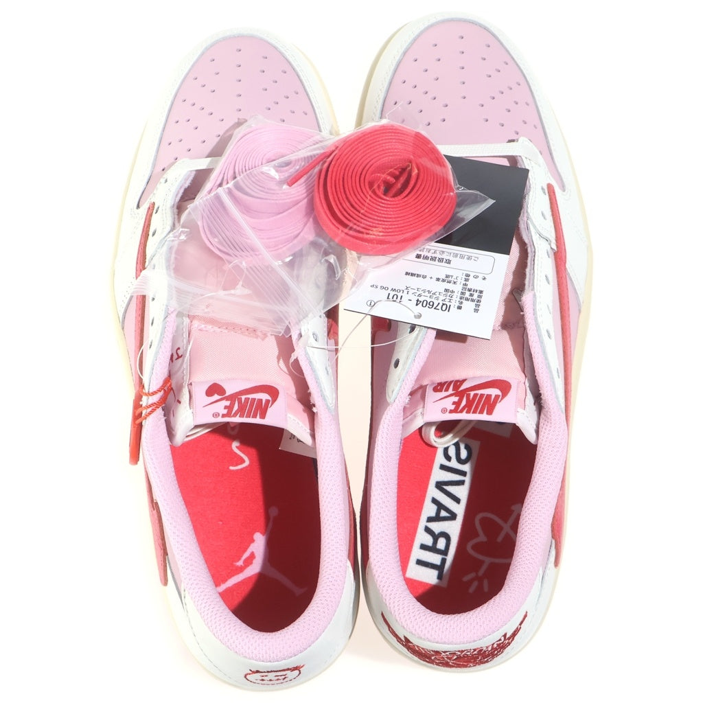 NIKE(ナイキ) ×Travis Scott AIR JORDAN 1 RETRO LOW Sail Tropical Pink エアジョーダン1 レトロ OG セイル トロピカルピンク ローカットスニーカー US10.5/28.5cm IQ7604-101
