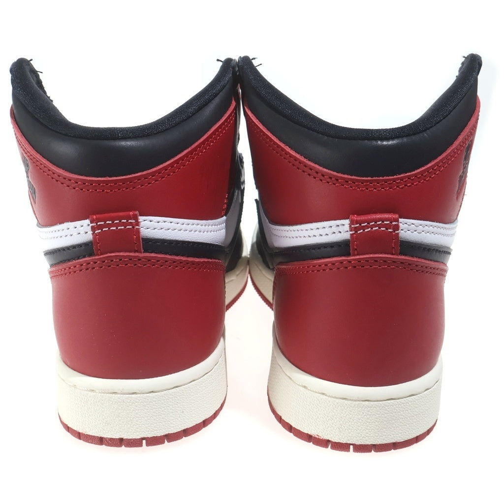 NIKE(ナイキ) GS AIR JORDAN 1 RETRO HIGH OG Black Toe Reimagined エアジョーダンワン ブラックトゥリイマジンド ハイカットスニーカー US4Y/23cm FD1437-106