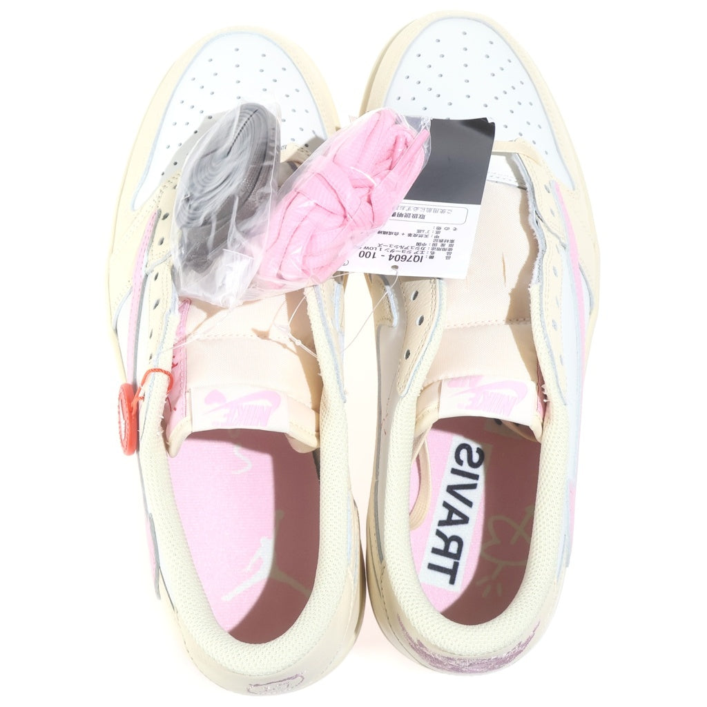 NIKE(ナイキ) ×TRAVIS SCOTT AIR JORDAN 1 RETRO LOW OG トラビススコット エアージョーダンワン レトロ ローカットスニーカー ピンク/ベージュ US10.5/28.5cm IQ7604-100